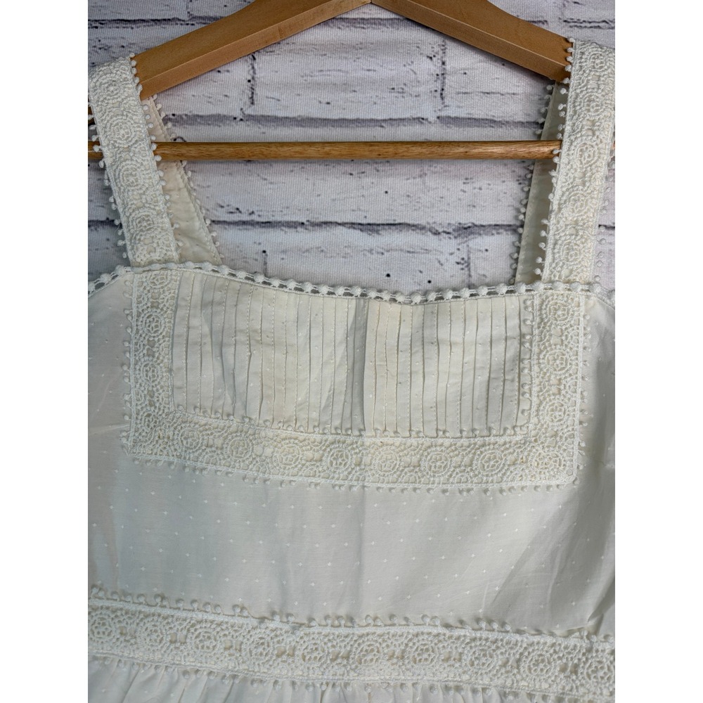 Matilda Jane Cream Swiss Dot Lace Tiered Midi Dress Womens 6 NWT Cottagecore - Picture 4 of 14